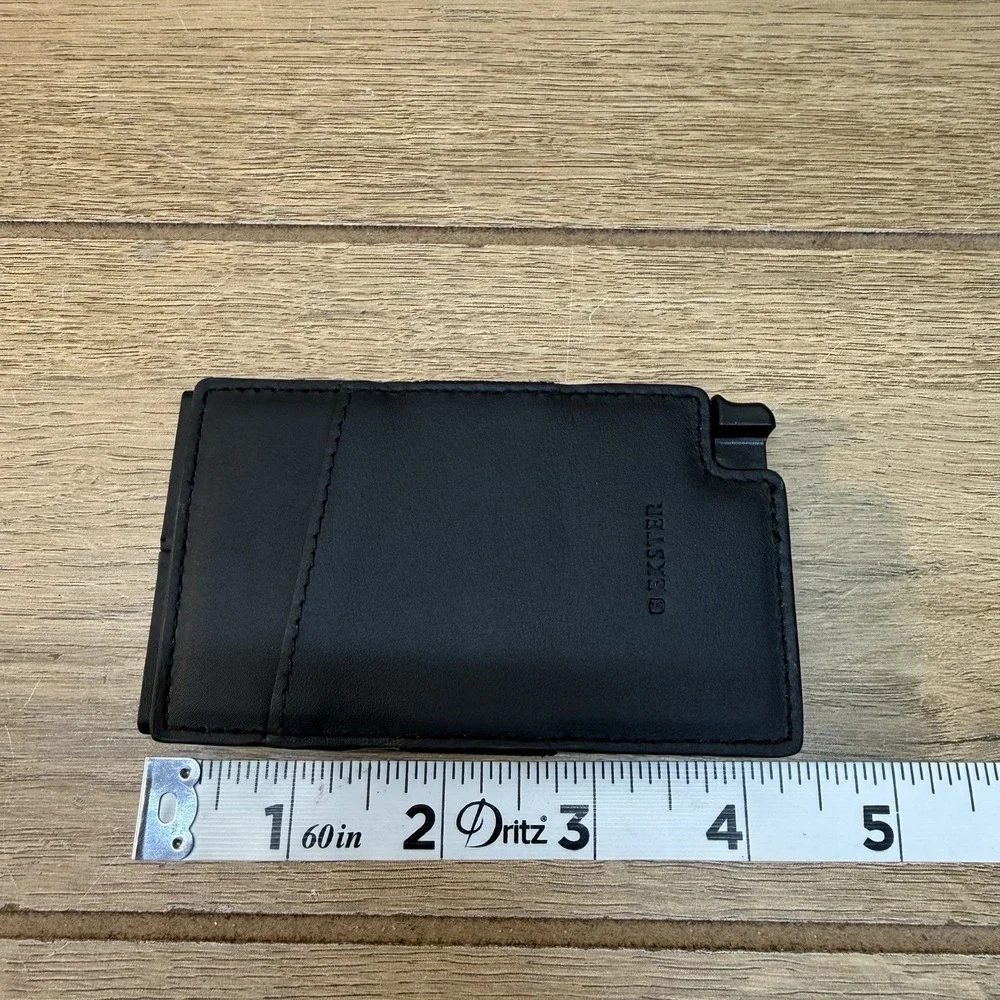 Ekster Leather Senate Card Wallet Slim in Nappa Black Smart Cash Cards